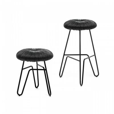 Donut all black Stool H45cm Mogg